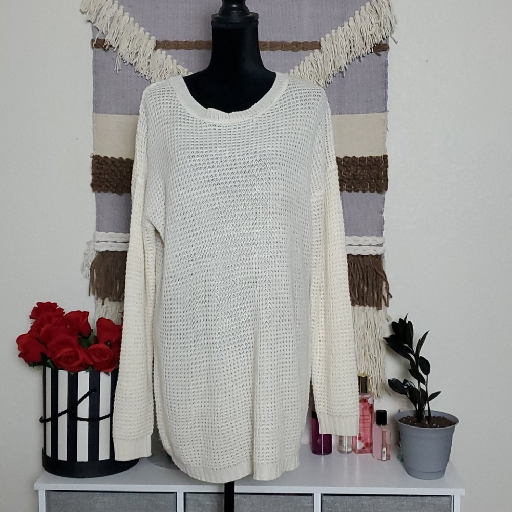 White knit sweater dress